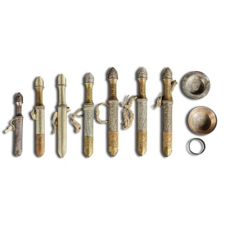 View 1 of Lot 152: A group of knives and ritual objects, Tibet or Nepal, 18th century and later
