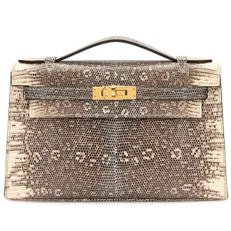 View 1 of Lot 1049: Ombre Shiny Salvator Lizard Kelly Pochette Gold Hardware, 2021