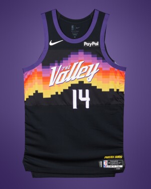View 1 of Lot 63: Koby Brea Phoenix Suns 2025-2026 Game Issued City Edition Jersey | Probable Wear