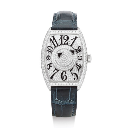 Catalog image of franck muller | double mystery, reference 6850 dm d cd a white gold and diamond…