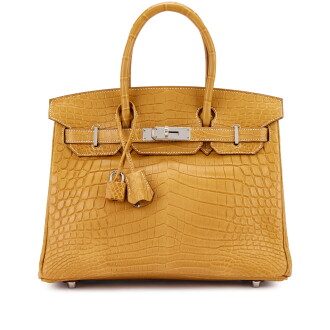 View 1 of Lot 1549: Paille Matte Niloticus Crocodile Birkin 30 Palladium Hardware, 2011