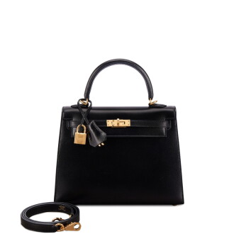 View 1 of Lot 514: Black Box Kelly 25 Sellier Gold Hardware, 2024
