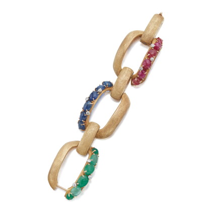 Catalog image of gold, gem-set and diamond bracelet, seaman schepps