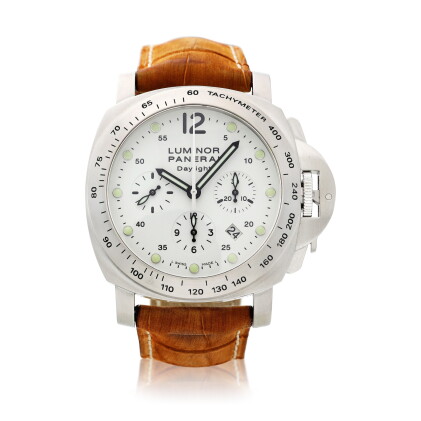Catalog image of Reference PAM00251 Luminor, A stainless steel automatic chronograph wristwatch …