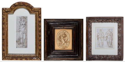 Catalog image of roman school, 16th century | study of a standing female figure, possibly ceres