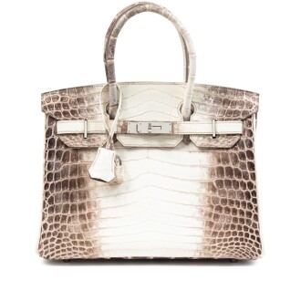 View 1 of Lot 614: White Matte Niloticus Crocodile Himalaya Birkin 30 Palladium Hardware, 2015