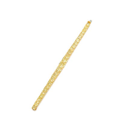 Catalog image of Fancy Intense Yellow diamond and coloured diamond bracelet