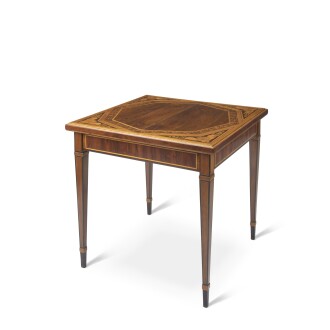 View 1 of Lot 356: An Italian rosewood, walnut and fruitwood marquetry games table, attributed to Giuseppe Maggiolini, Milan, late 18th/early 19th century
