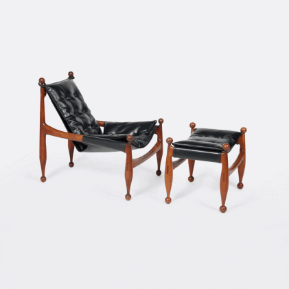 Catalog image of Four-Legged "Sling" Chair and Ottoman