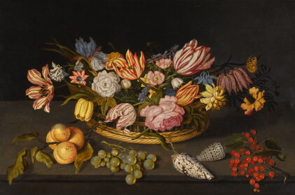 Catalog image of johannes bosschaert | still life of tulips and other flowers in a basket, with …