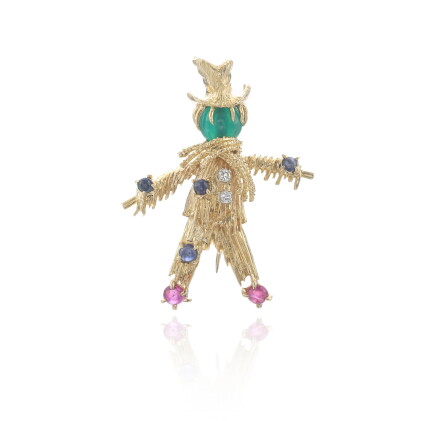 Catalog image of Diamond and gem set brooch, 'Scarecrow'