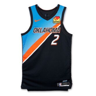 View 1 of Lot 159: Shai Gilgeous-Alexander Oklahoma City Thunder 2020-2021 Game Worn City Edition Jersey | Media Day 