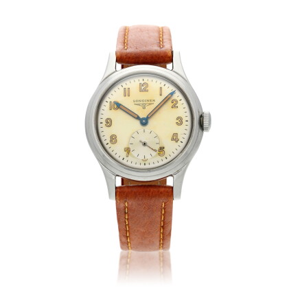 Catalog image of A stainless steel wristwatch, Circa 1950