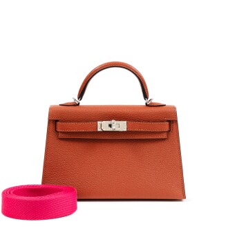 View 1 of Lot 352: Limited Edition Cuivre Chèvre Mysore Mini Kelly II 20 Palladium Hardware, 2022