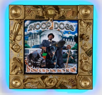 View 1 of Lot 98: Custom-made giant gilded 'Gangsta' frame, complete with integrated multi-color LED lighting and sound system 