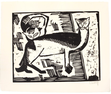 Catalog image of karl schmidt-rottluff | katzen (schapire h169)
