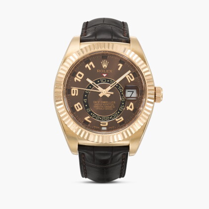 Catalog image of Sky-Dweller, Reference 326135 | A pink gold annual calendar dual time wristwatc…