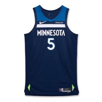 View 1 of Lot 10: Anthony Edwards Minnesota Timberwolves 2025 NBA Playoffs Western Conference Finals Game Worn Icon Edition Jersey | Game 4 