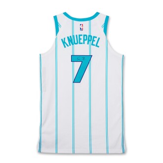 View 1 of Lot 96: Kon Knueppel Charlotte Hornets 2025-2026 Game Worn and Signed Jersey | Rookie Season | Five 3-Pointers