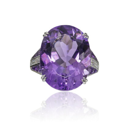 Catalog image of amethyst and diamond ring, michele della valle