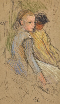Catalog image of sir george clausen, r.a., r.w.s., r.i. | study of two girls
