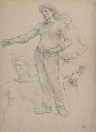 Catalog image of léon-augustin lhermitte | study of a breton fisherman standing