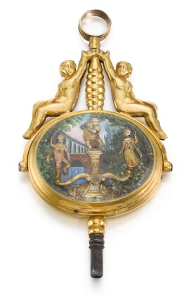Catalog image of swiss [瑞士製] | a rare gold and enamel musical automata watch key circa 1830 [罕有黃…