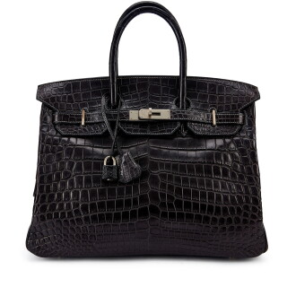 View 1 of Lot 5644: Graphite Matte Niloticus Crocodile HSS Birkin 35 Brushed Palladium Hardware, 2003