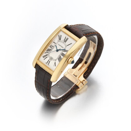 Catalog image of Tank Americaine, Ref. 2329 Yellow gold wristwatch with date Circa 2005 (Tank Am…