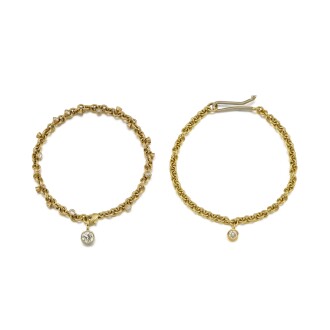 View 1 of Lot 236: Two Gold and Diamond Bracelets 