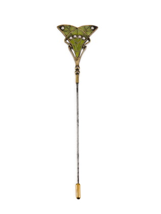 Catalog image of a german silver and plique-a-jour enamel hat pin, heinrich levinger (levinger &…