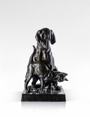 View 1 of Lot 63: Chien et chat