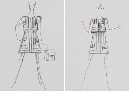 Catalog image of Two original sketches for fashion | Deux croquis de mode originaux