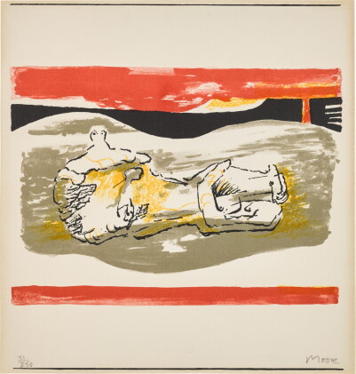 Catalog image of reclining figure with red stripes (cramer 291)