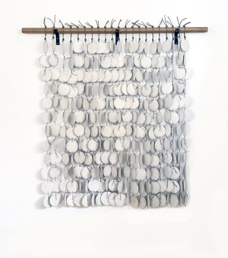 View 1 of Lot 23: Stoneware White Disc Wall Hanging, MQuan Studios