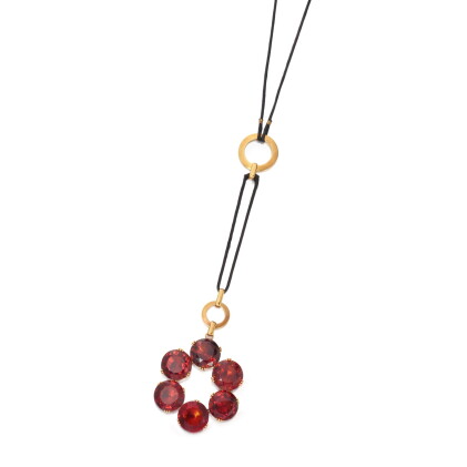 Catalog image of Georges Fouquet | Gold and Citrine Pendant-Necklace, France 黃金鑲黃水晶吊墜項鏈，法國