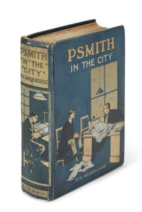 Catalog image of wodehouse, collection of 4 psmith volumes, 1910-35, including psmith in the cit…