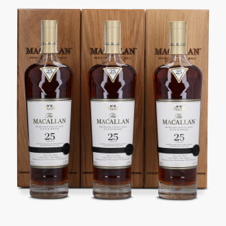 View 1 of Lot 2017: The Macallan 25 Year Old Sherry Oak 43.0 abv NV (3 Bottles 70cl)