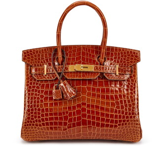 View 1 of Lot 5607: Etrusque Shiny Porosus Crocodile Birkin 30 Gold Hardware, 2017