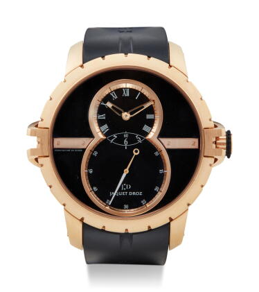 Catalog image of jaquet droz | sw, reference j029033401-3, a pink gold wristwatch, circa 2011