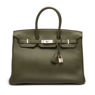 View 1 of Lot 428: Olive Birkin 35cm in Taurillon Clemence Leather with Palladium Hardware, 2015