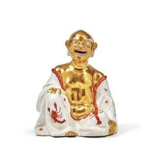 View 1 of Lot 35: A Rare Early Meissen Iron-Red and Gilt Porcelain Figure of a Seated Pagod, Circa 1715