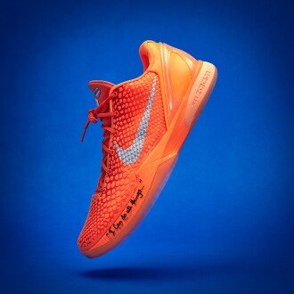 View 1 of Lot 30: Stephen Curry 2025-2026 Warm Up & Game Worn Inscribed Nike Kobe 6 Protro 'WNBA' Total Orange 