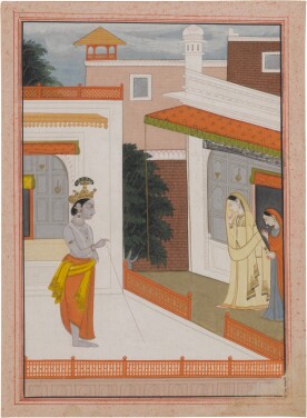 View 1 of Lot 392: An Illustration to a Nayaka-Nayika Series, India, Kangra, circa 1810