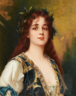 View 1 of Lot 419: A Berlin (K.P.M.) Rectangular Plaque, 'Clementine', Late 19th Century