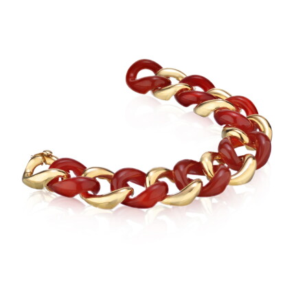 Catalog image of seaman schepps | gold and carnelian bracelet