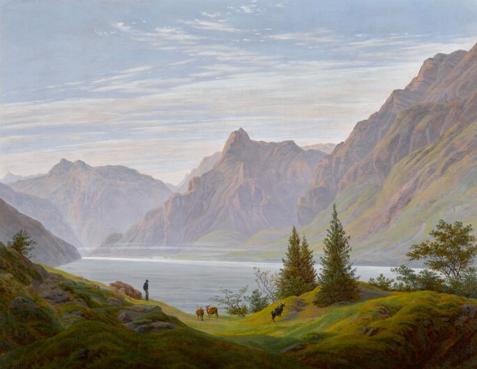 Caspar David Friedrich, Landschaft mit Gebirgsee, Morgen (Landscape with Mountain lake, Morning). Estimate £2,000,000-3,000,000.