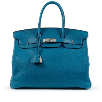 View 1 of Lot 380: Bleu Izmir Clémence Birkin 35 Palladium Hardware, 2013