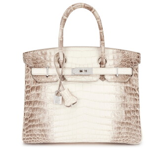 View 1 of Lot 534: White Matte Niloticus Crocodile Himalaya Birkin 30 18K White Gold and Diamond Hardware, 2008