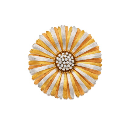 Catalog image of Three-Color Gold and Diamond Brooch